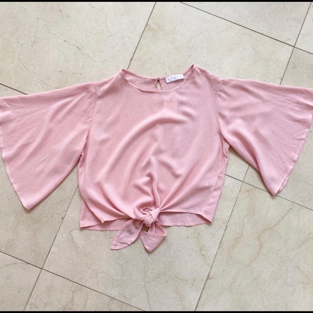 Elodie Bell Sleeve Top Blouse Nordstrom Pink Size Small - Picture 8 of 8